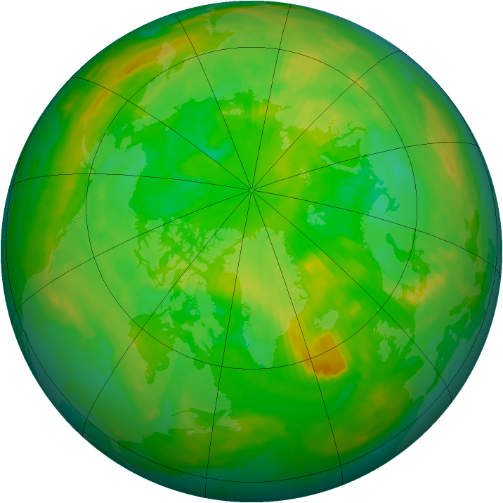 Arctic ozone map for 25 June 1999